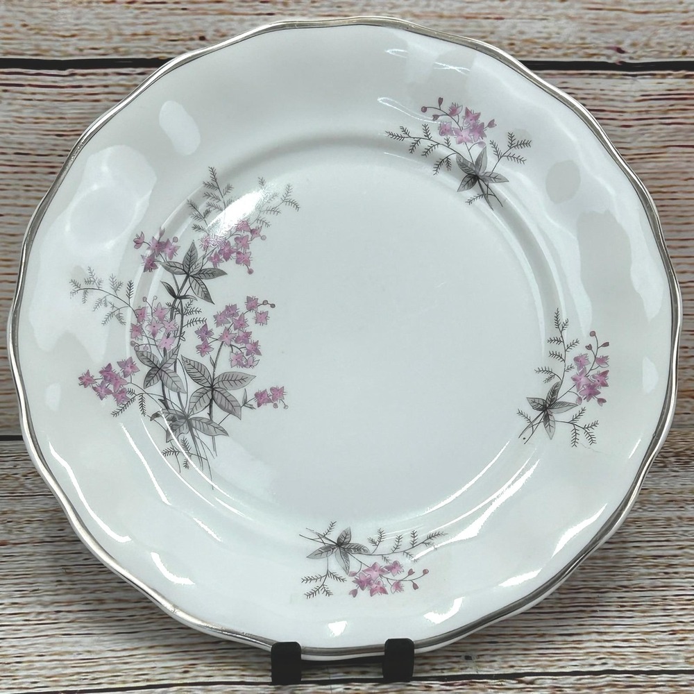 Favolina‎ Karolina Jarolina Poland China Dinner Plate Silver Scalloped 3879 6